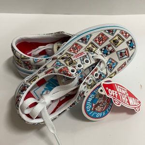 VANS where’s Waldo shoes tie kids 10.5 toddler Era postage NEW